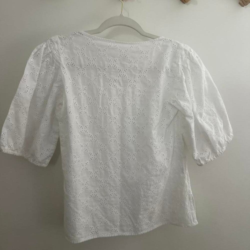 White eyelet blouse by loft - Picture 4 of 6